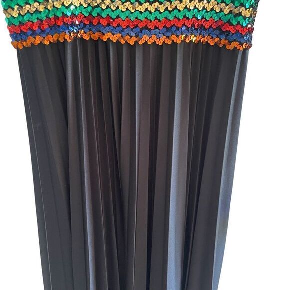 Vintage Vicky Vaughn Sequin Pleated Skirt Dress Juniors Size Large Medium Large - Picture 3 of 6